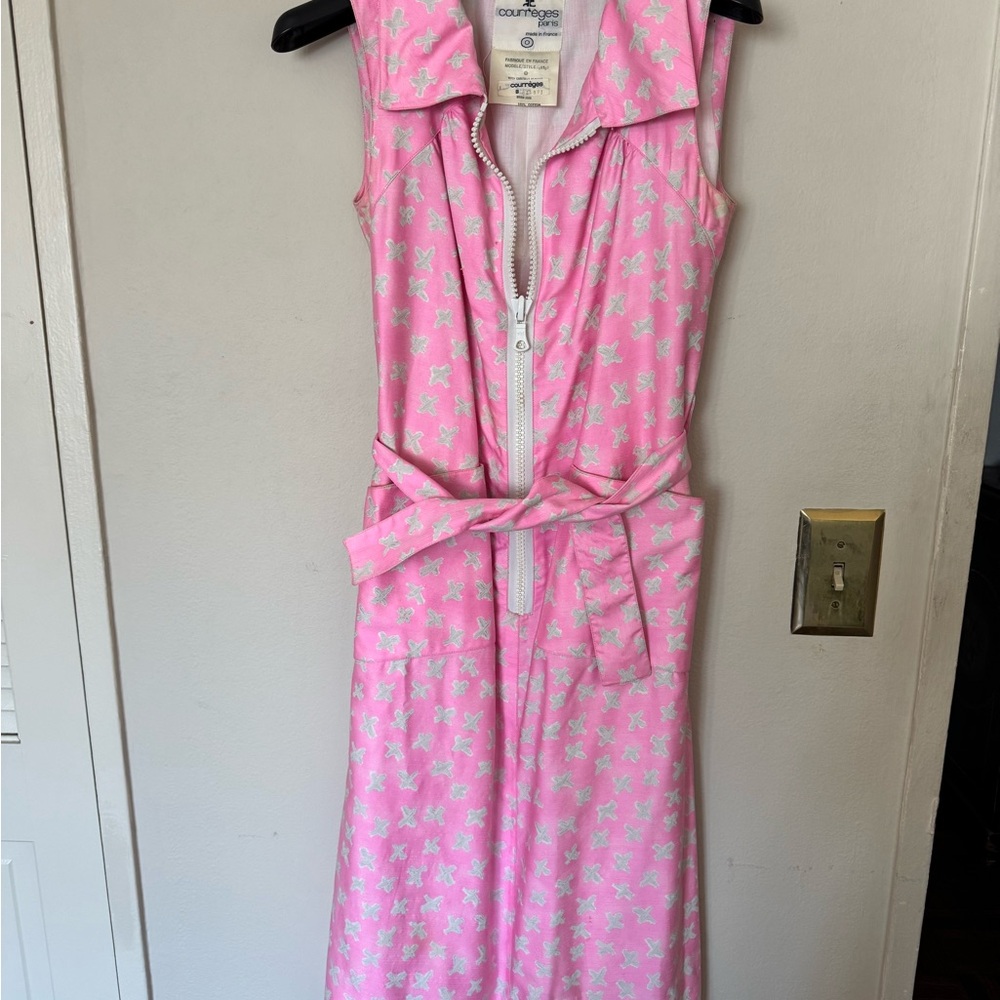 Pink Butterfly Print Midi Dress